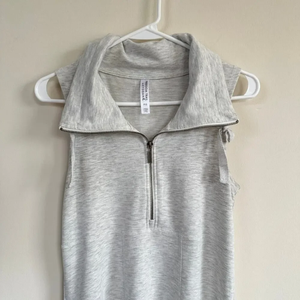 Freedom Trail Kyodan Cowl Neck Dress 1/2 Zip Front Sleeveless Grey Athleisure S - Picture 10 of 10